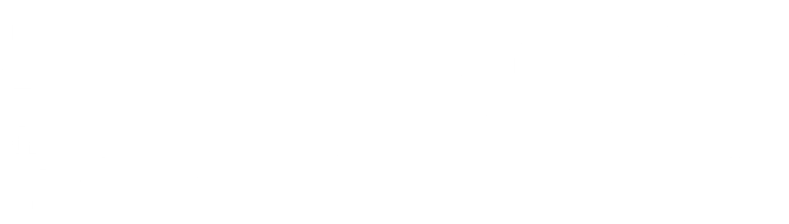 Logo for RENT KOHI CAMPERS featuring a car with a roof box, stylized mountains in the background, and bold text in white on a transparent background.